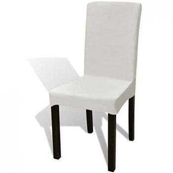 vidaXL Funda elástica para sillas con Respaldo, 6 Piezas, Crema