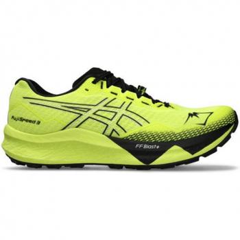 Zapatillas ASICS Fujispeed 3 Trail Hombre Negro Amarillo Flúor Talla 46.5