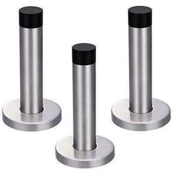 Smallones 3 Pack Topes de Puerta paed Acero Inoxidable Puerta de Parada Plata