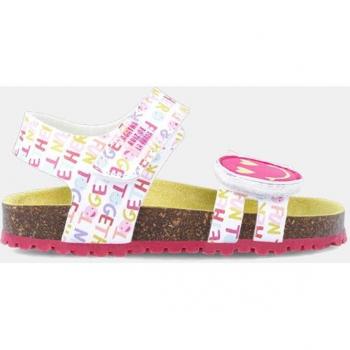 Sandalias abiertas de niña Agatha Ruiz de la Prada con detalles de frases en blanco 242937-A Colorido