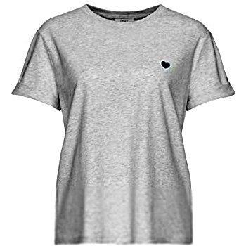 Camiseta OPUS 'Serz' gris claro con bordado, talla 40 para mujer