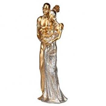 Figura Decorativa Familia Massai de Resina 11x6x28 cm - Arte y Artesanía Elegante para Decoración de Interiores