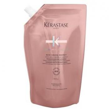 Kérastase Chroma Absolu Bain Chroma Respect Moisturizing Shampoo for Colour-Treated Hair 500 ml, Hydrating and Protective formula, Suitable for damaged colour-treated hair, Contains Glycerin, Amino Acid, and Hyaluronic