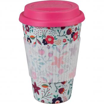 Cambridge CM04436 Taza de viaje ecológica de bambú con amapolas, multicolor, de 400 ml