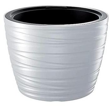 Maceta Baja con Depósito Maze 48L de Plástico en Color Gris Grafito, Dimensiones: 47.5 cm (largo) x 47.5 cm (ancho) x 34.9 cm (alto)