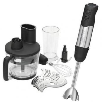 Bomann SMS 374 CB Batidora de Mano, picadora, con Varilla, 750 W, 1.25 litros, Acero Inoxidable, 7 Velocidades, Negro y Plata