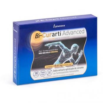 Plameca Bi-Curarti Advanced 30 Comprimidos - Doble extracto optimizado de cúrcuma - Alta concentración de curcuminoides - Equivalente a 138.461 mg de Cúrcuma longa