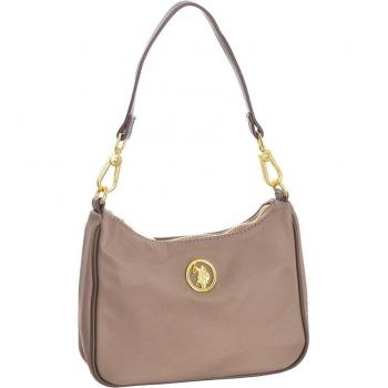 Bolso U.S. Polo Assn. Houston Mini Marrón con Asa y Cierre Dorado, tipo baguette, modelo BEUHU6056WIP