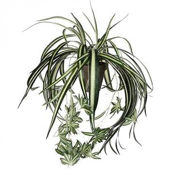 Planta artificial Chlorophytum en maceta verde de 45 cm - Mica Decorations