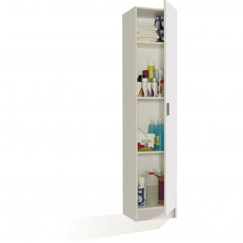 Armario Auxiliar Multiusos de Una Puerta en Blanco Mate, Dimensiones: 37 cm x 182 cm x 37 cm