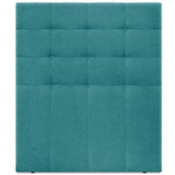 Cabecero Capitoné hasta el Suelo DHOME, Cabezal 8cm tapizado ACUALINE en Tela y Polipiel (Turquesa, 110cm para Camas 80/90/105)