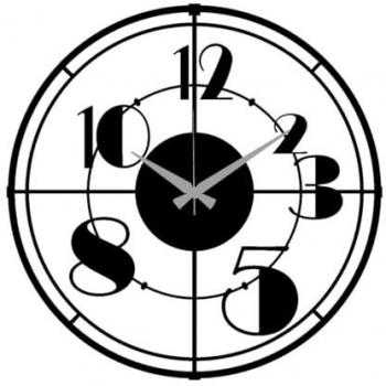 Reloj de Pared Epikasa Números 33, Metal Negro, 42x0,15x42 cm