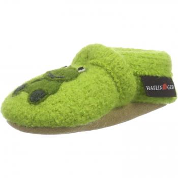 Haflinger Quak - Patucos de lana para niño, color verde, talla 18