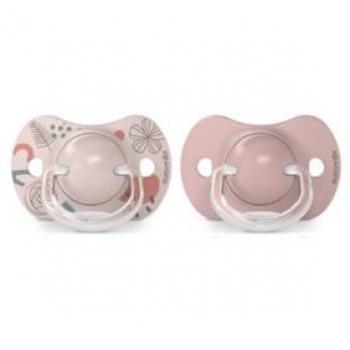 Suavinex Pack Chupetes Rosa Con Tetina Fisiológica De Silicona Sx Pro, 6-18 Meses, 2 unidades
