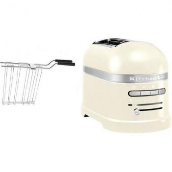 Tostadora KitchenAid Artisan 2 Ranuras Anchas 1250W Color Crema con Rejilla para Sándwiches