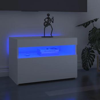 vidaXL Mueble de TV con luces LED color blanco 60x35x40 cm, Mueble de salón, Mueble TV, Mesa de TV, Mueble televisor