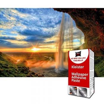 GREAT ART Foto Mural Cascada Bello Atardecer 336 x 238 cm - Papel Pintado 8 Piezas incluye Pasta para pegar