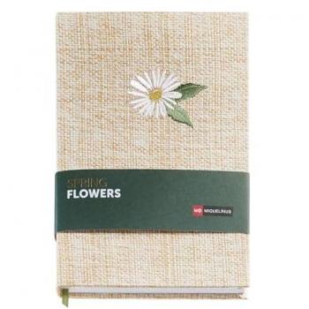 Cuaderno A5 80 Hojas Rayadas Horizontal Rafia Flores Primavera Miquelrius