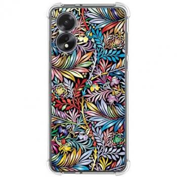 Funda Antigolpes de Silicona para Oppo A18 con Diseño de Flores 04