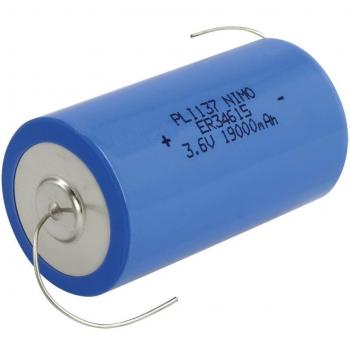 Pila de Litio ER34615 3,6V con Terminales de Hilo y Alta Capacidad 19000mAh
