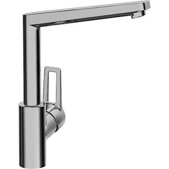 Mezclador de cocina Hansa Hansatwist 09202205, cromado, con caño giratorio y palanca lateral, proyección de 193 mm