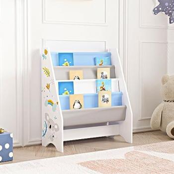 Estantería Infantil Fisterra 4 Niveles con Contenedores Koala Aglomerado/Poliéster Multicolor 74 x 62 x 29 cm