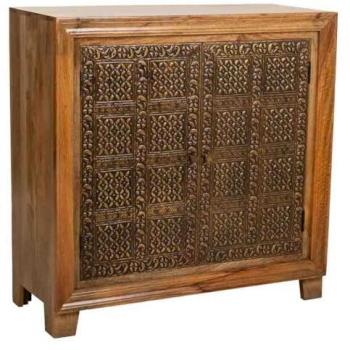 Recibidor Wanderlust Deco de Madera y Metal Marrón 100x42,5x100h cm Estilo Colonial Acabado Artesanal