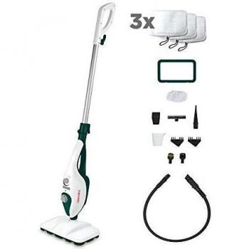 Polti Vaporetto SV240 - Escoba a vapor 2 en 1 con limpiador portátil, extra dotación de paños, 14 accesorios, ligera, 1.6 Kg, limpia sin detergentes, color blanco y azul