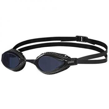 Arena Air-Speed Unisex Adult Competition Swimming Goggles - Dark Smoke Black, Anti-Fog Lenses, UV Protection, Interchangeable Nose Bridges