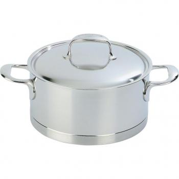 Cacerola de acero inoxidable Demeyere Atlantis 7 - Olla baja de 8.4 litros, con fondo difusor, apta para todo tipo de cocinas, incluyendo inducción, y resistente al horno hasta 250°C