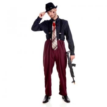 Disfraz de Gánster Clyde para hombre con sombrero y corbata