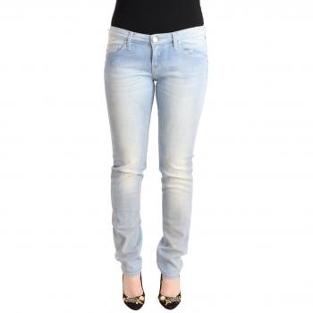 Light Blue Washed Cotton Low Waist Skinny Denim Jeans