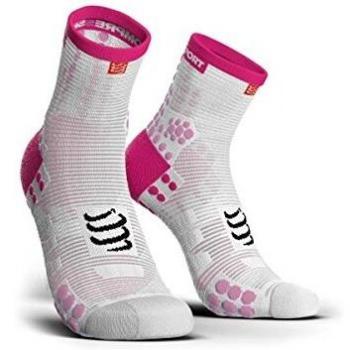 Compressport Calcetines Pro Racing Socks V3.0 Run High Blanco-Rosa - T4