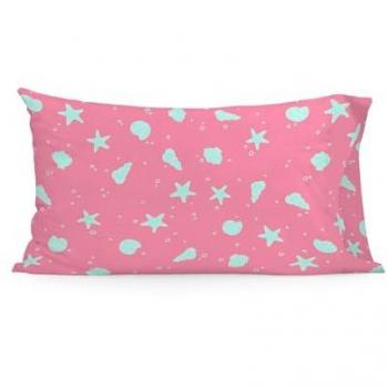 Funda de Almohada Multicolor Happy Mermaid y Mr Fox 50x75 cm, 100% Algodón, Calidad 150