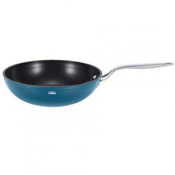 Sartén Wok Aluminio Forjado Inoxibar Aqua 30 cm, Recubrimiento antiadherente Xylan de 2 capas, Libre de PFOA, Mango de acero inoxidable remachado, Apta para todo