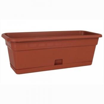 Jardinera Rectangular Marrón con Plato 50 x 20 cm (8 Unidades)