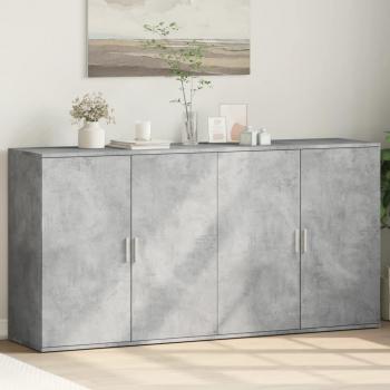 Armario 2 piezas de hormigón gris 79x38x80 cm madera multicapa Vidaxl