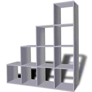 vidaXL Estantería para Libros Forma de Escalera 142 cm Blanca Estante Librería