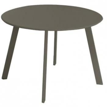 Mesa Auxiliar Marzia de Acero con Revestimiento epoxi anticorrosión, 60 x 60 x 42 cm, lacada en Marrón, apta para interiores y exteriores (jardín, terraza y balcón)
