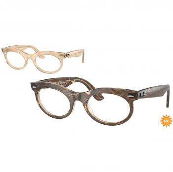 Ray-Ban RX 2242V Wayfarer Oval Eyeglasses, Color 8294 (Beige), Unisex, Size 50, Blue Light Blocking Available