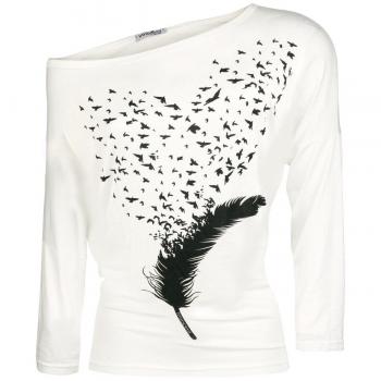 Innocent Fly Away Manga larga Mujer Blanco S
