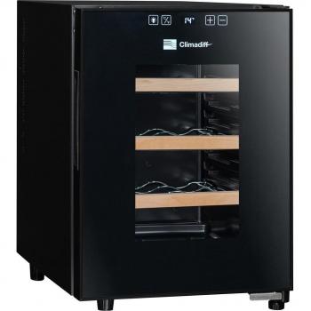 Vinoteca Climadiff CC12F - Enfriador de Vino para 12 Botellas, Termoeléctrico, Iluminación LED