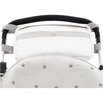 Bolso para manillar de silla de paseo o bolso riñonera Rosy Fuentes - Características: diseño versátil, múltiples compartimentos, fácil de instalar, material resistente al agua, estilo moderno y funcional