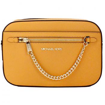 Jet Set East West Large Cider Leather Zip Chain Crossbody Bag