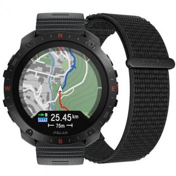 Reloj Deportivo Inteligente GPS Polar Grit X2 Pro, Negro Noche, con Pulsera de Velcro y Diseño Resistente para Aventuras al Aire Libre