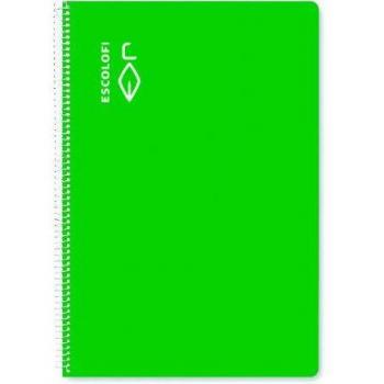 Cuaderno Espiral A4 80 Hojas Cuadrícula 4x4 Tapa Dura Verde 70g