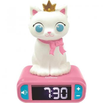 Despertador digital 3D con diseño de Gato y efectos sonoros personalizados