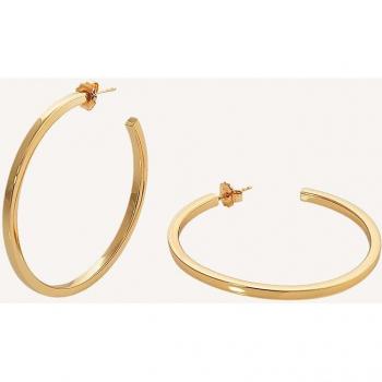 Pendientes de aro Essentials color oro con cierre de presión