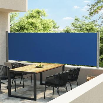 Carpa de jardín retráctil lateral 140x600 cm Azul
