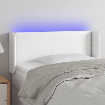 Cabecero LED Blanco 83x16x78/88 cm en Cuero Sintético
